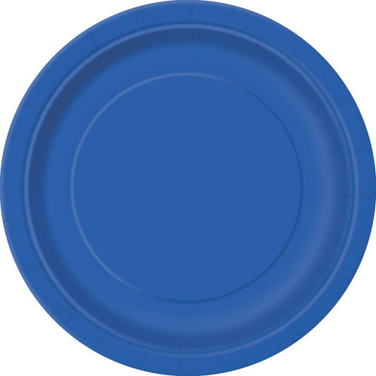 Royal Blue Paper Plates 18cm (Pack of 8) - The Party Marketplace