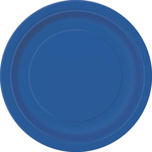 Royal Blue Paper Plates 23cm (Pack of 16) - The Party Marketplace