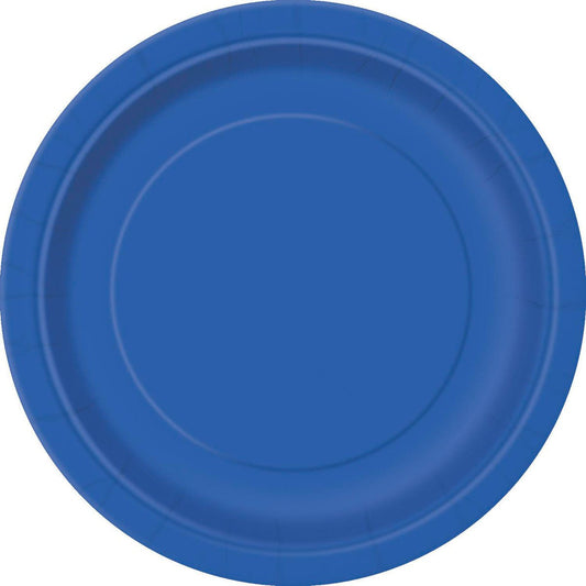 Royal Blue Paper Plates 23cm (Pack of 8) - The Party Marketplace