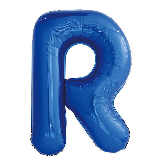 Royal Blue "R" Letter Foil Balloon (86cm) - The Party Marketplace