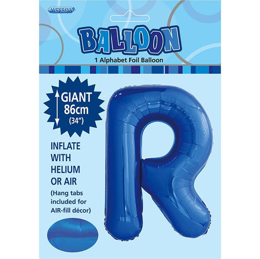 Royal Blue "R" Letter Foil Balloon (86cm) - The Party Marketplace