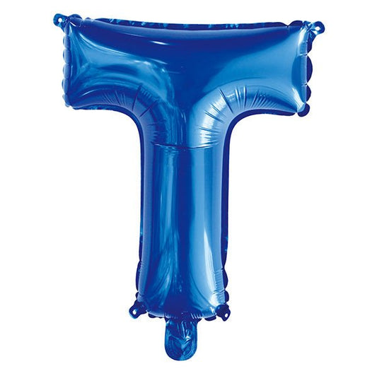 Royal Blue "T" Letter Foil Balloon (35cm) - The Party Marketplace