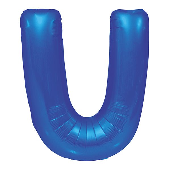 Royal Blue "U" Letter Foil Balloon (86cm) - The Party Marketplace