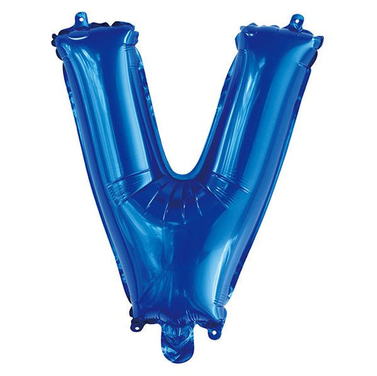 Royal Blue "V" Letter Foil Balloon (35cm) - The Party Marketplace