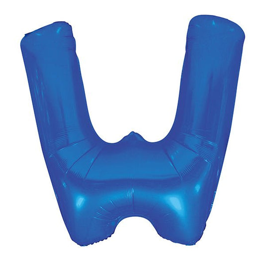 Royal Blue "W" Letter Foil Balloon (86cm) - The Party Marketplace