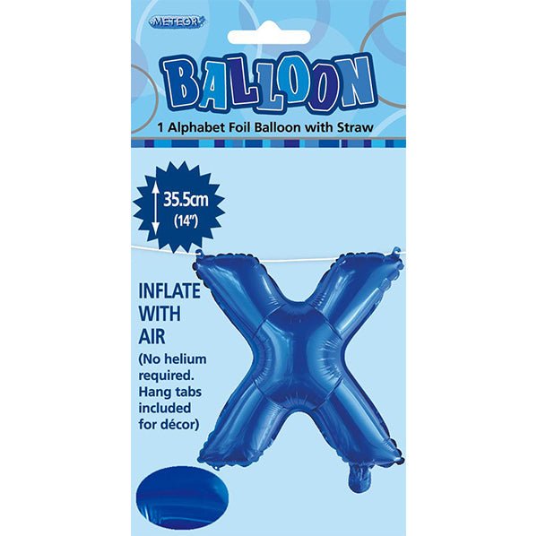 Royal Blue "X" Letter Foil Balloon (35cm) - The Party Marketplace