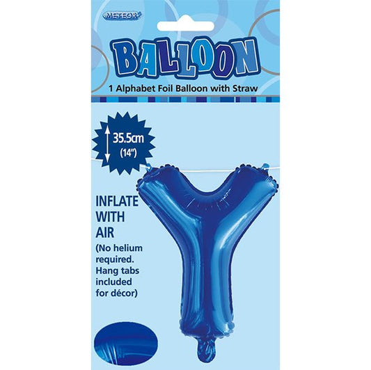 Royal Blue "Y" Letter Foil Balloon (35cm) - The Party Marketplace