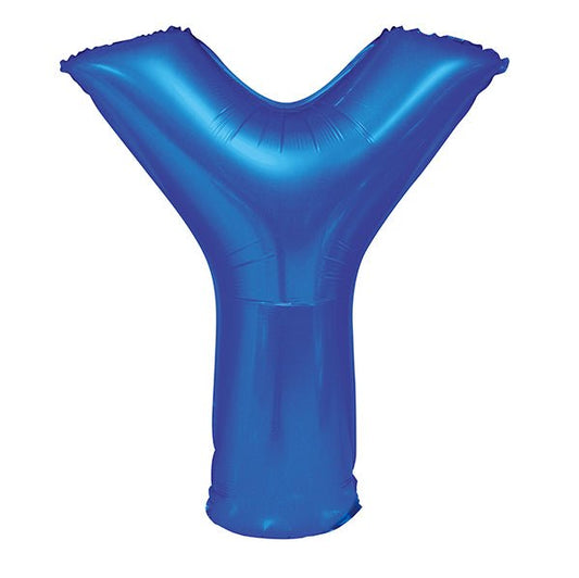 Royal Blue "Y" Letter Foil Balloon (86cm) - The Party Marketplace