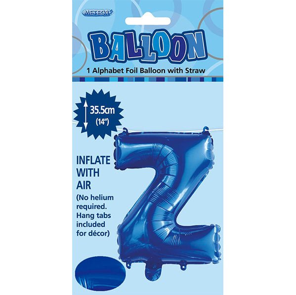 Royal Blue "Z" Letter Foil Balloon (35cm) - The Party Marketplace