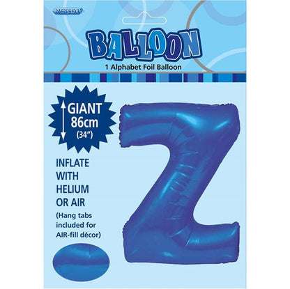 Royal Blue "Z" Letter Foil Balloon (86cm) - The Party Marketplace