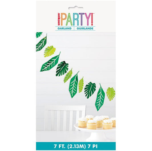 Safari Leaves Foil Garland (2.13m) - The Party Marketplace