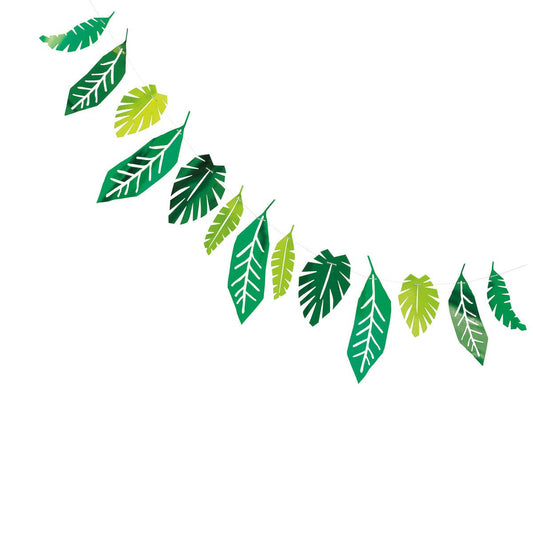Safari Leaves Foil Garland (2.13m) - The Party Marketplace