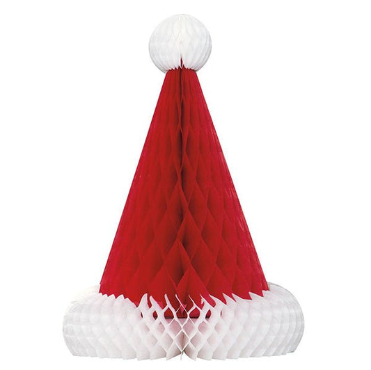 Santa Hat Honeycomb Centrepiece 30cm - The Party Marketplace
