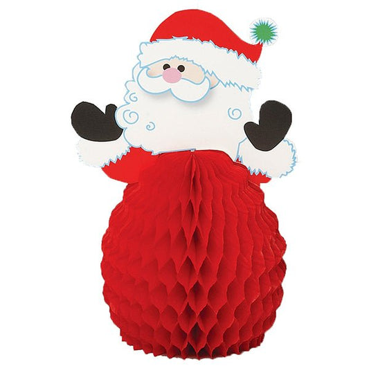 Santa Mini Honeycomb Decorations (Pack of 4) - The Party Marketplace