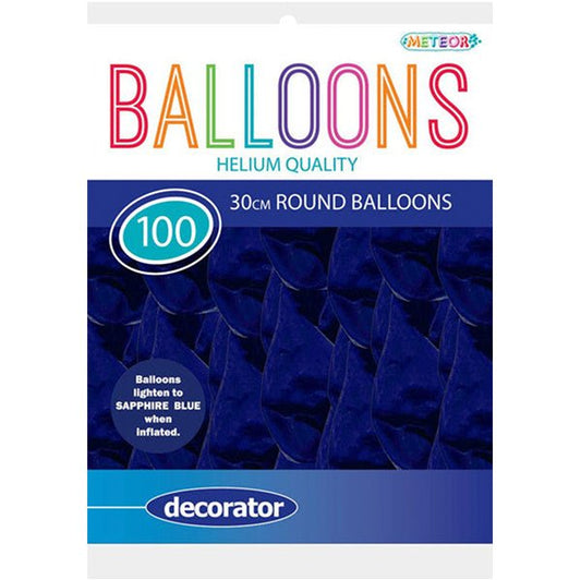 Sapphire Blue Decorator Balloons 30cm (Pack of 100) - The Party Marketplace