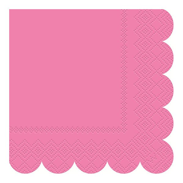 Scalloped Edge Beverage Napkins - Assorted Colours - Lilac, Purple & Pink (Pack of 16) - The Party Marketplace