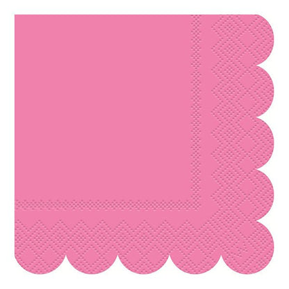 Scalloped Edge Beverage Napkins - Assorted Colours - Lilac, Purple & Pink (Pack of 16) - The Party Marketplace