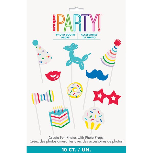 Selfie Photo Props - Birthday Balloon Cheer (Pack of 10) - The Party Marketplace