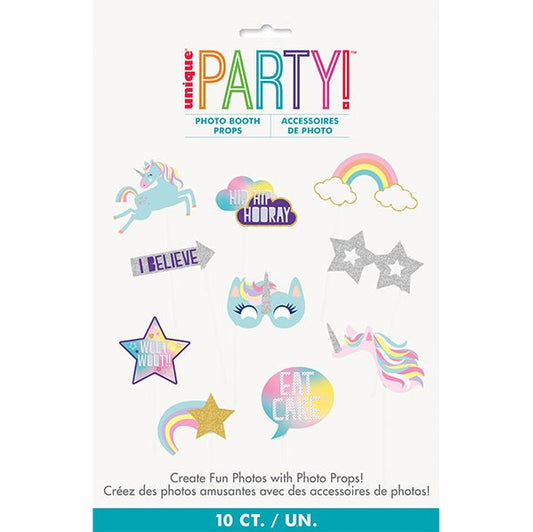 Selfie Photo Props - Unicorn (Pack of 10) - The Party Marketplace
