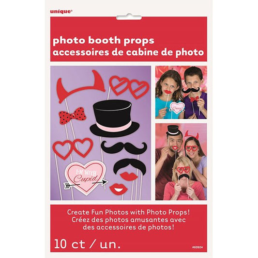 Selfie Photo Props - Valentines (Pack of 10) - The Party Marketplace