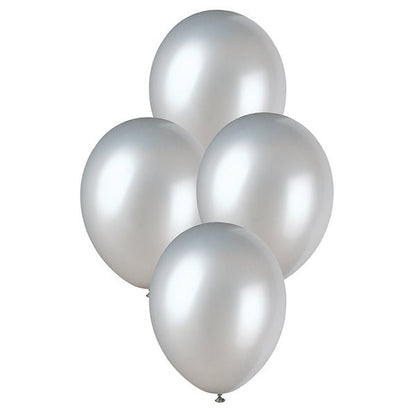 Shimmering Silver Pearl Premium Balloons 30cm (Pack of 50) - The Party Marketplace