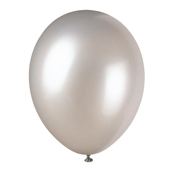 Shimmering Silver Premium Pearl Balloons 30cm (Pack of 8) - The Party Marketplace