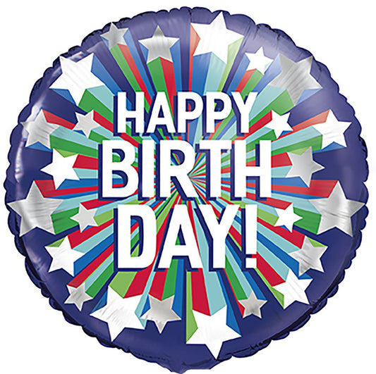 Shooting Star "Happy Birthday" Foil Balloon 45cm - The Party Marketplace