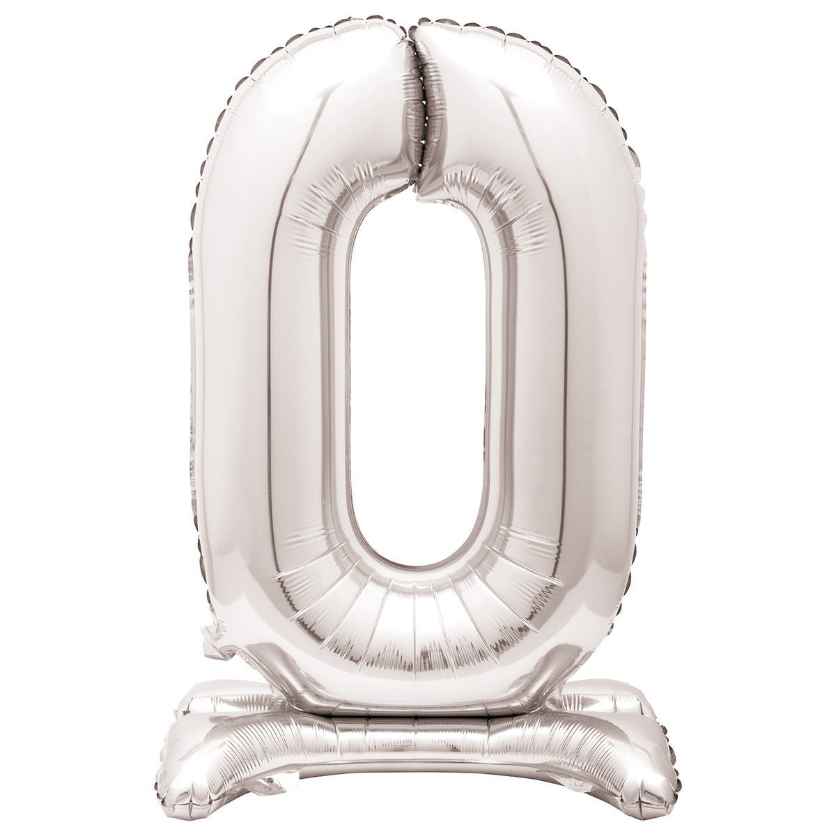 Silver "0" Giant Standing Numeral Foil Balloon (76cm) - The Party Marketplace