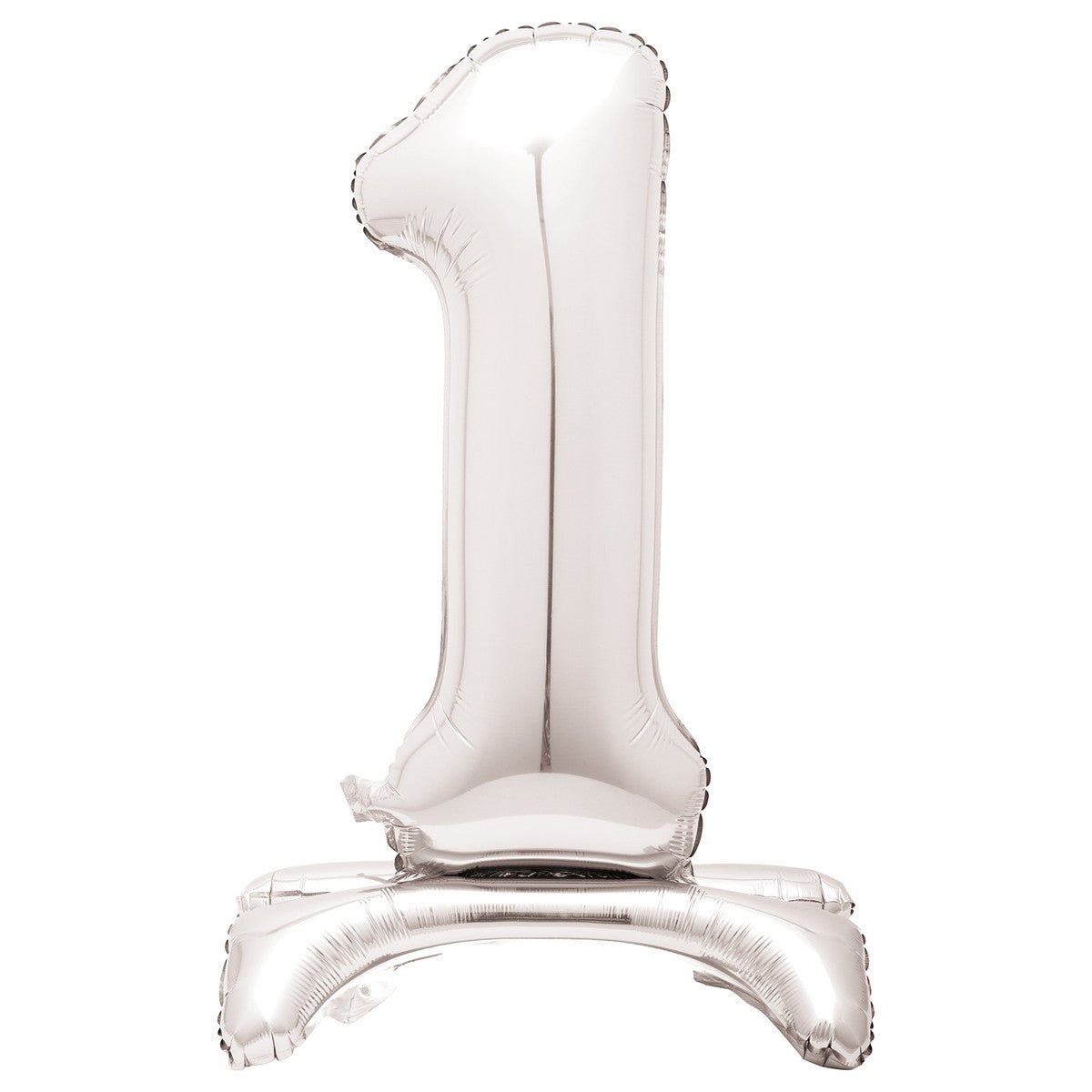 Silver "1" Giant Standing Numeral Foil Balloon (76cm) - The Party Marketplace