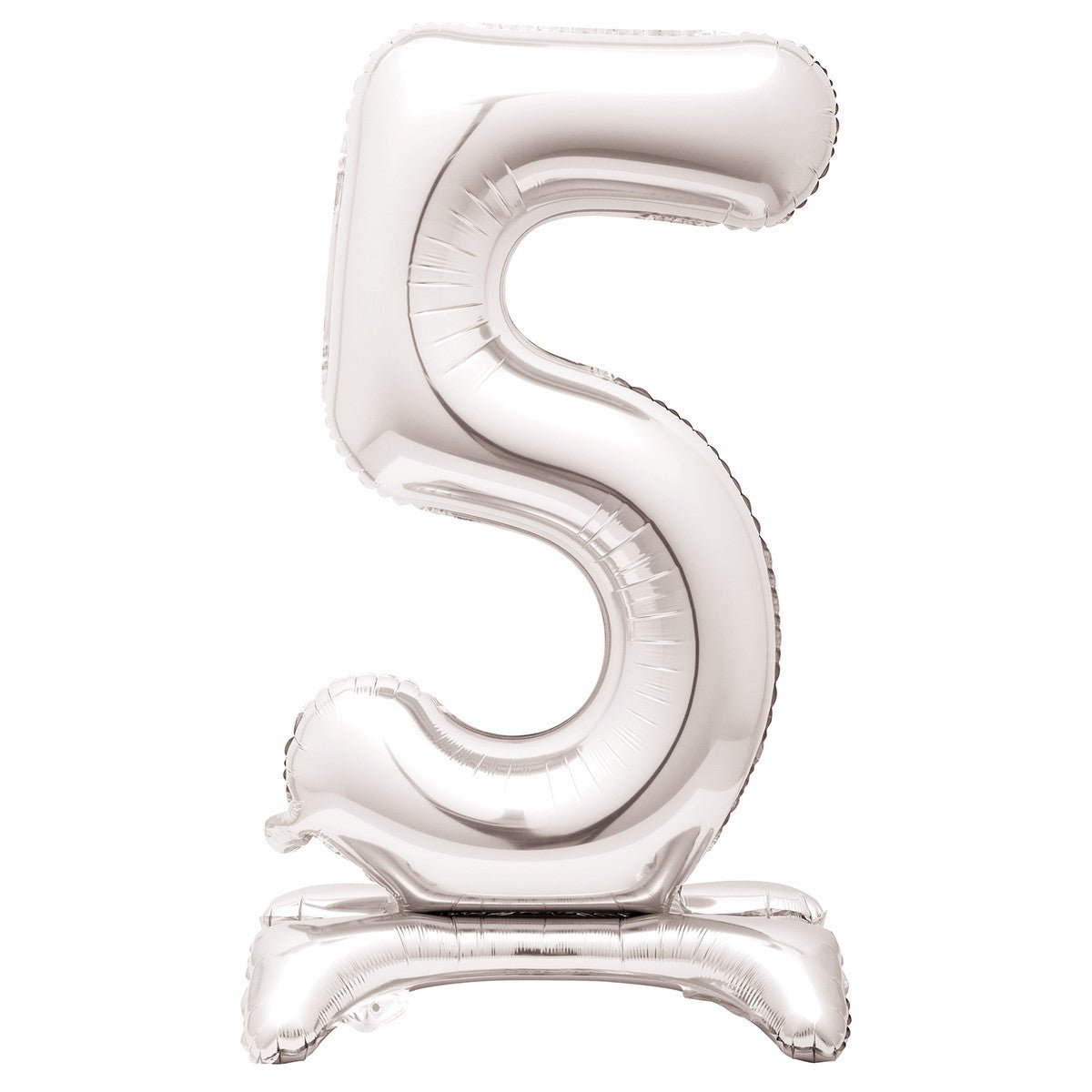 Silver "5" Giant Standing Numeral Foil Balloon (76cm) - The Party Marketplace