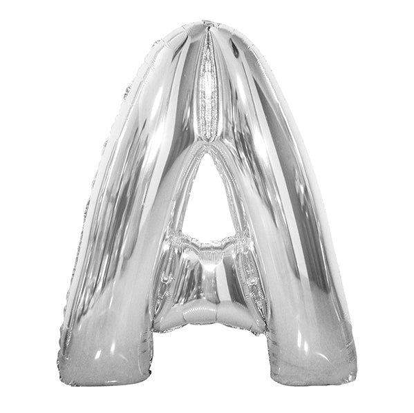 Silver "A" Letter Foil Balloon (86cm) - The Party Marketplace
