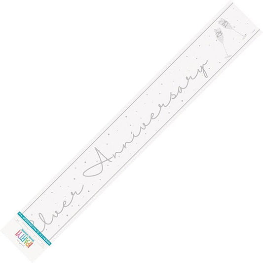 "Silver Anniversary" Foil Banner - 2.74m - The Party Marketplace