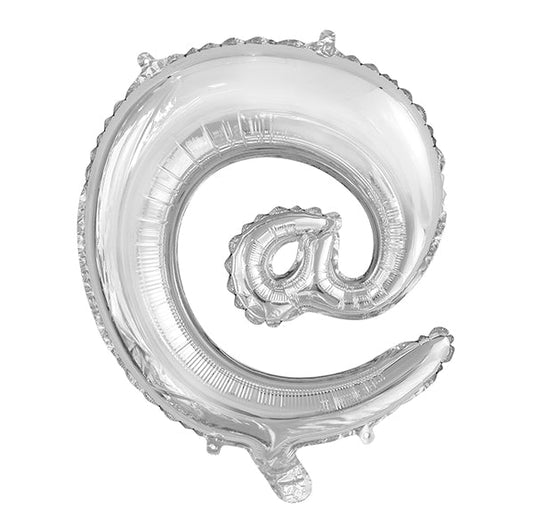 Silver "@" Letter Foil Balloon (35cm) - The Party Marketplace