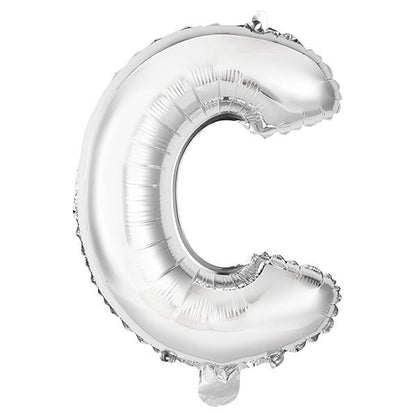 Silver "C" Letter Foil Balloon (35cm) - The Party Marketplace