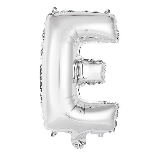 Silver "E" Letter Foil Balloon (35cm) - The Party Marketplace