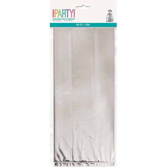 Silver Foil Cello Bags (Pack of 10) - The Party Marketplace