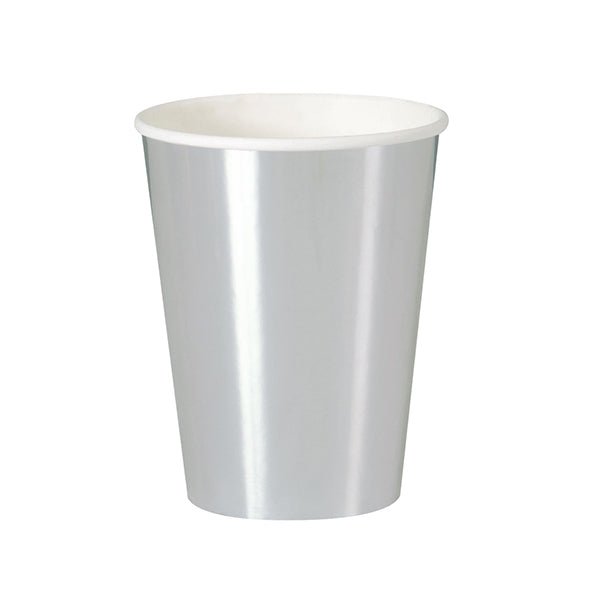 Silver Foil Paper Cups 335ml (Pack of 8) - The Party Marketplace