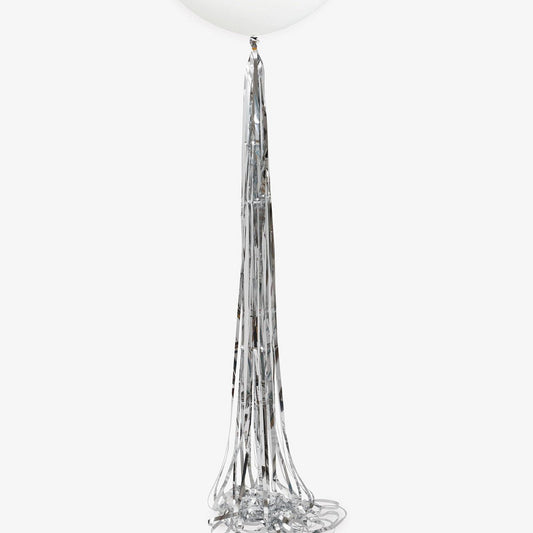 Silver Foil Tassel Balloon Tail 1.82m - The Party Marketplace