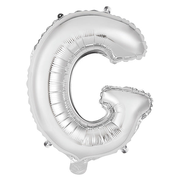 Silver "G" Letter Foil Balloon (35cm) - The Party Marketplace