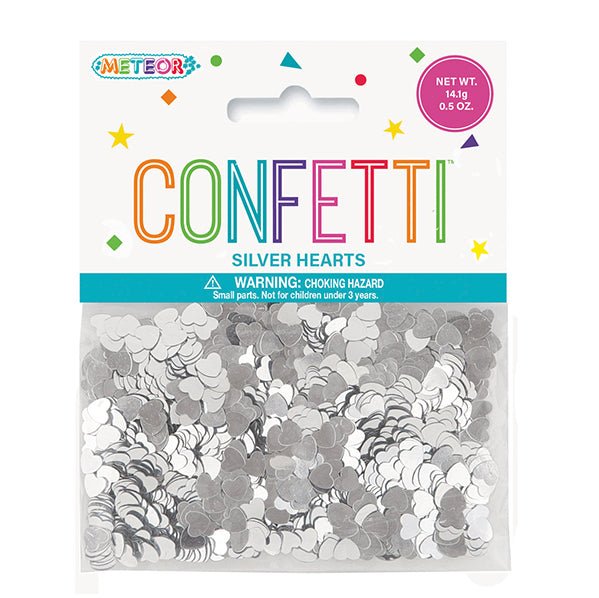 Silver Hearts Confetti (14g) - The Party Marketplace