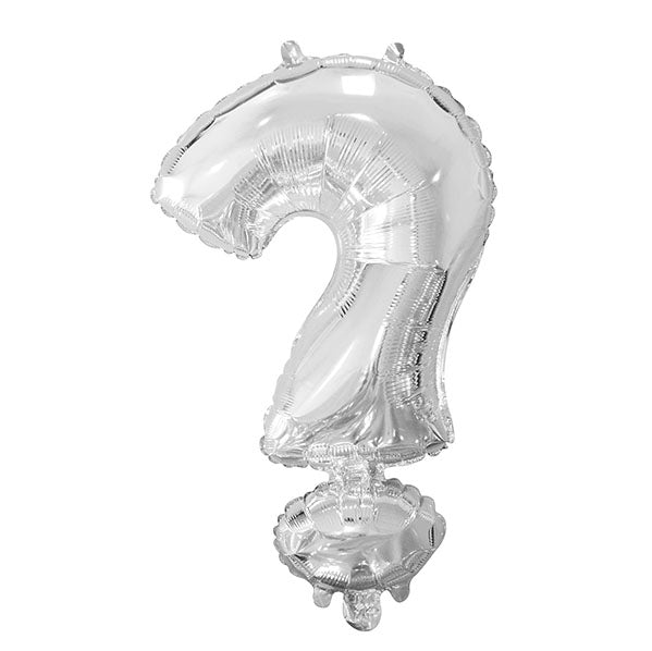 Silver "?" Letter Foil Balloon (35cm) - The Party Marketplace