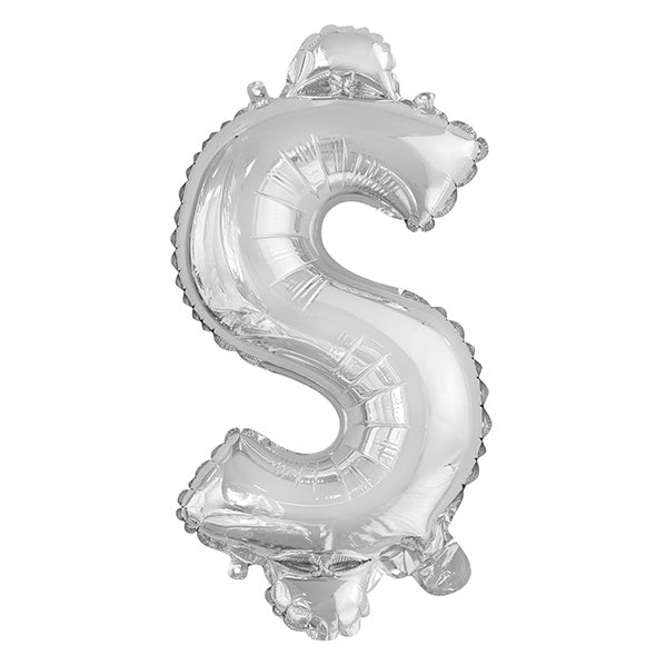 Silver "$" Letter Foil Balloon (35cm) - The Party Marketplace
