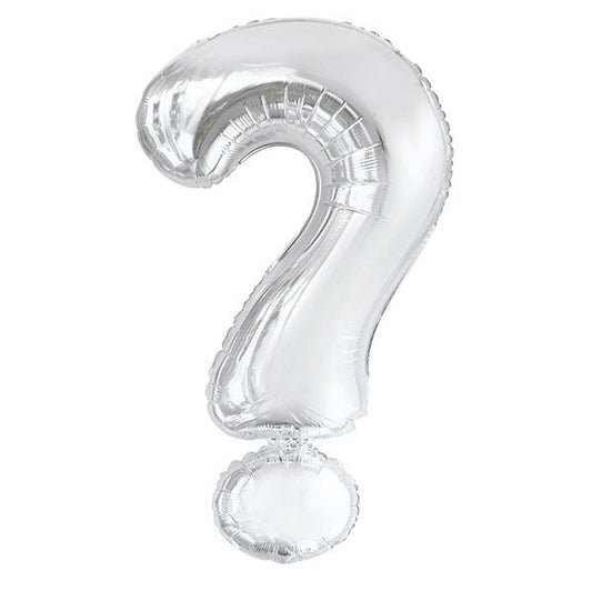 Silver "?" Letter Foil Balloon (86cm) - The Party Marketplace