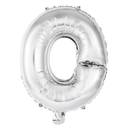 Silver "O" Letter Foil Balloon (35cm) - The Party Marketplace
