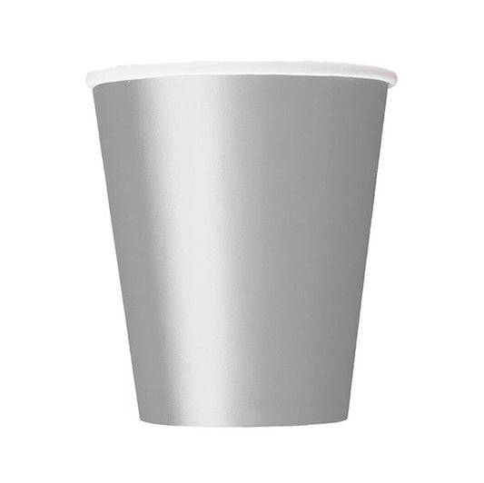 Silver Paper Cups 270ml (Pack of 14) - The Party Marketplace