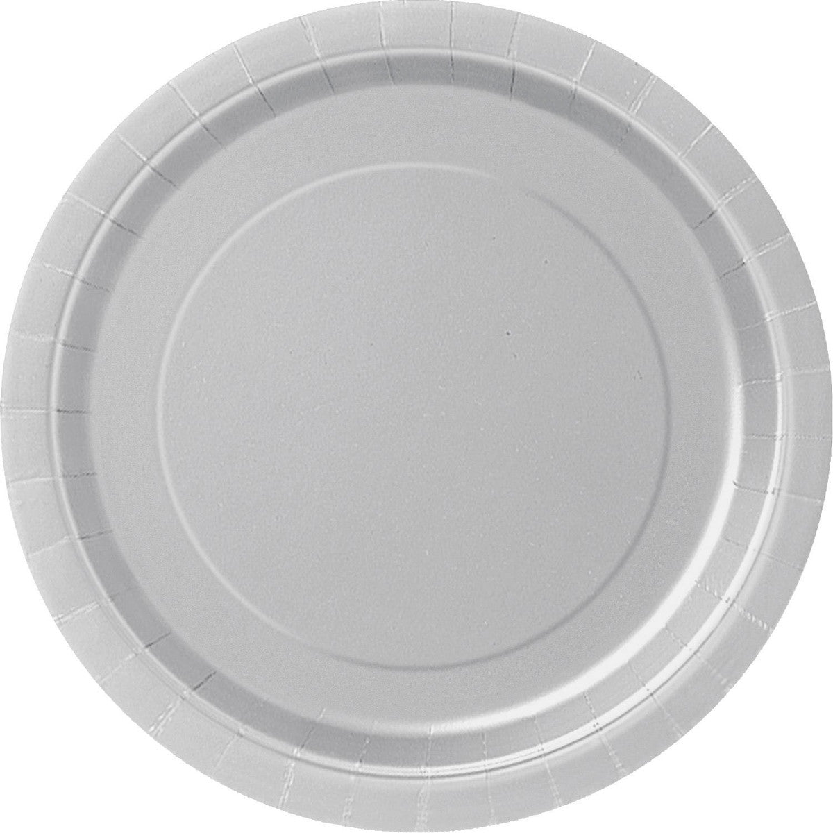 Silver Paper Plates 23cm (Pack of 8) - The Party Marketplace