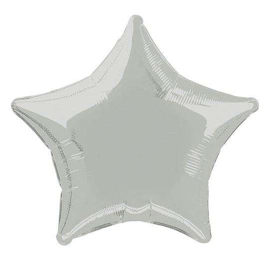 Silver Star Foil Balloon 50cm - The Party Marketplace