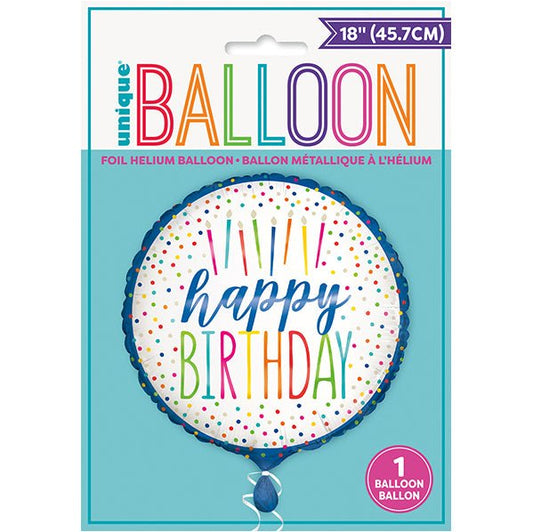 Silver Style "Happy Birthday" Foil Balloon 45cm - The Party Marketplace