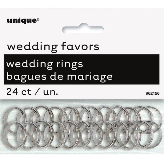 Silver Wedding Rings (Pack of 24) - The Party Marketplace