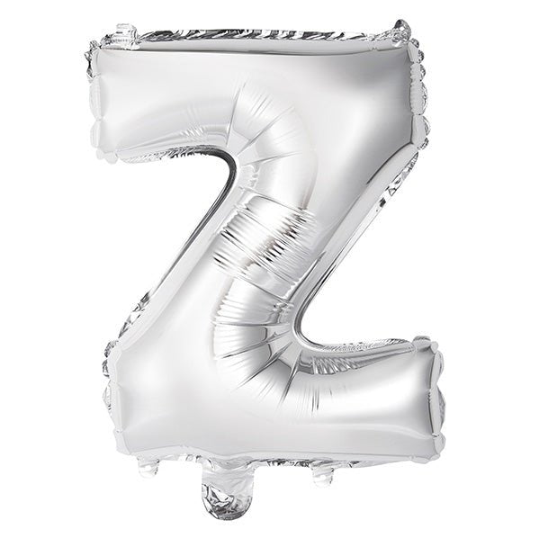 Silver "Z" Letter Foil Balloon (35cm) - The Party Marketplace